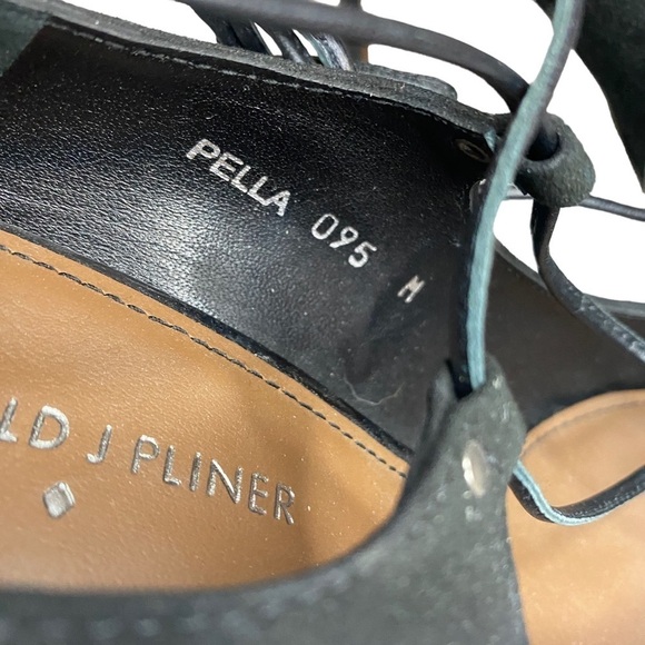 NEW Donald J Pliner Black Pella Leather Suede Pointed Toe Heels Size 9.5 shoes - Picture 9 of 13